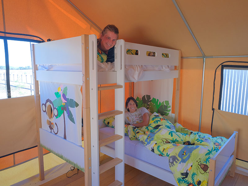Inside Safari Tent - Bunk Beds