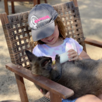 Little Girl Feeding Baby Wallaby